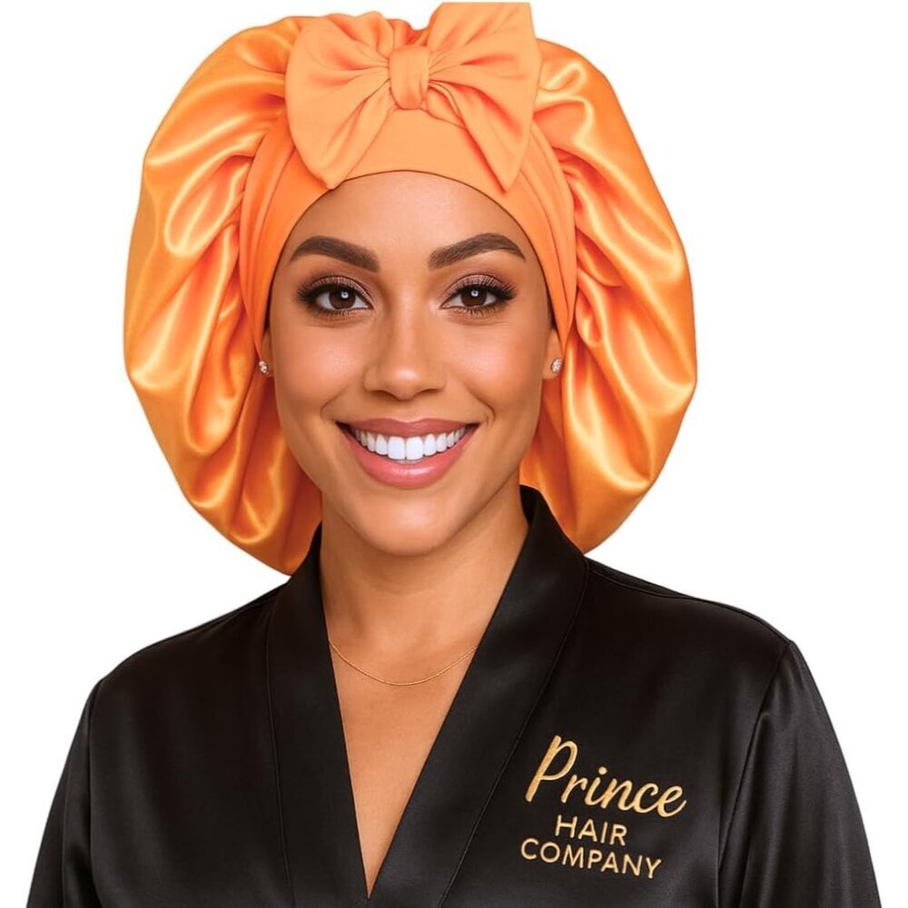 Silk Hair Bonnet Reversible Adjustable Protects Moisture For All Hair Types